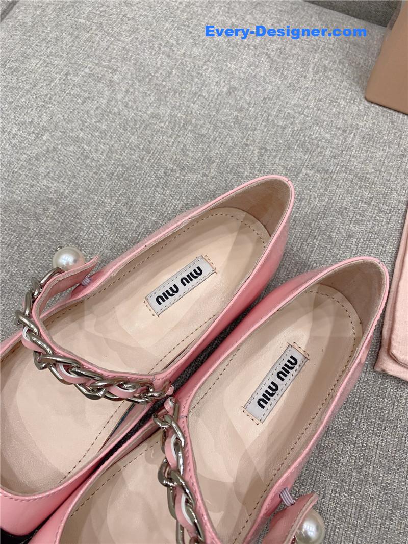 miumiu new princess girl style Mary Jane series flat shoes