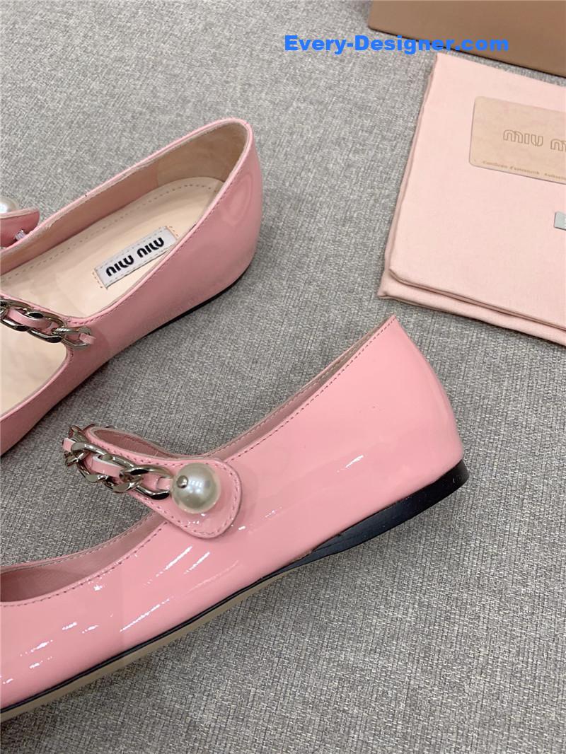 miumiu new princess girl style Mary Jane series flat shoes