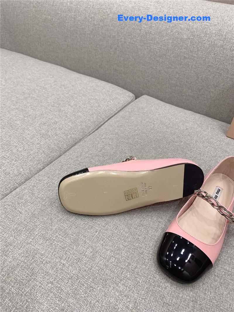 miumiu new princess girl style Mary Jane series flat shoes