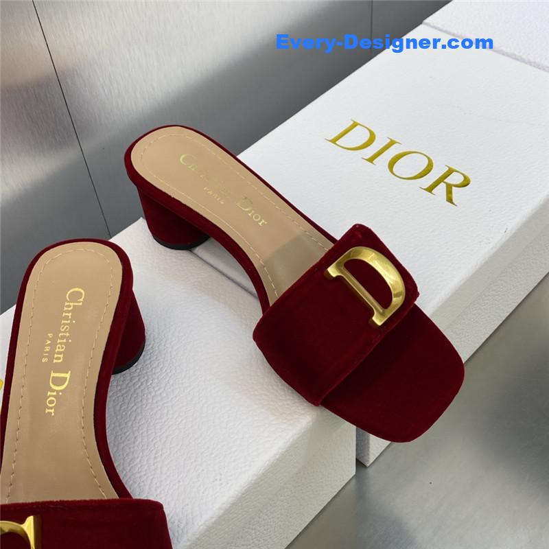 D10r cd letter logo metal buckle flat color block sandals