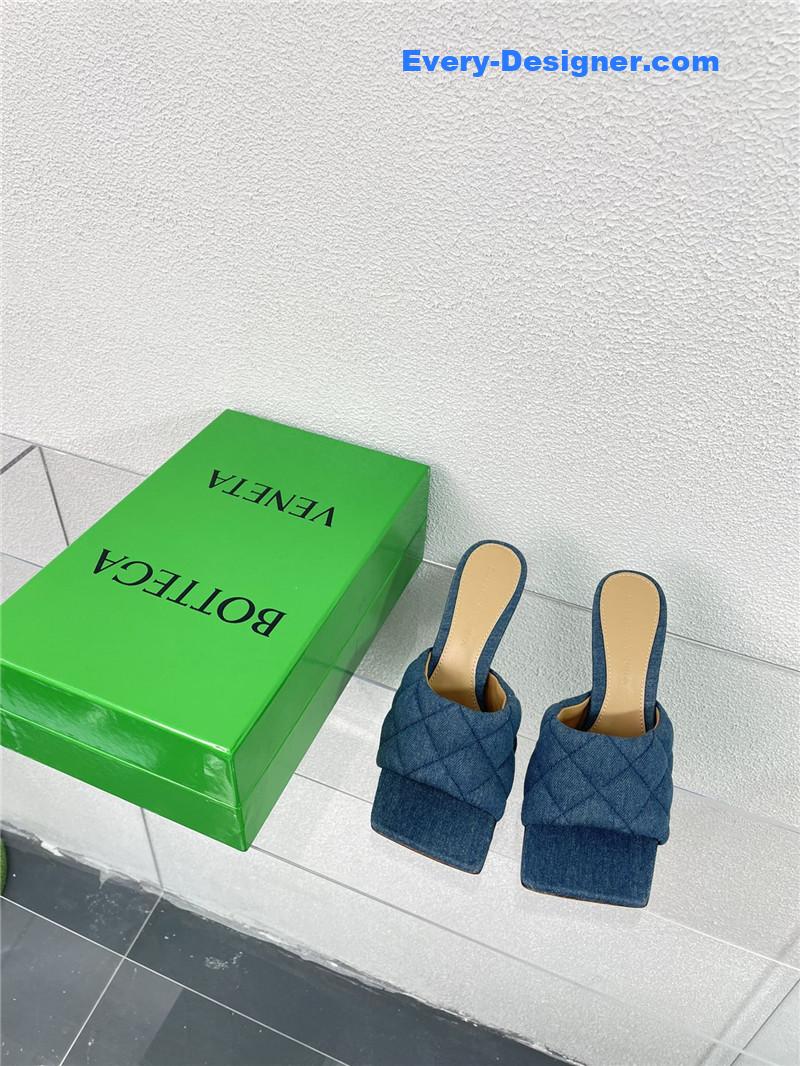 Bottega Veneta new wash denim deep mouth slippers