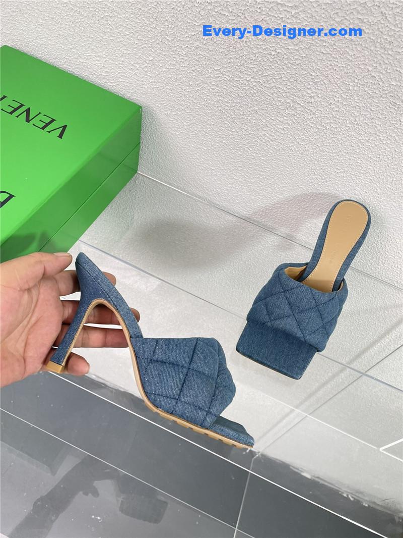 Bottega Veneta new wash denim deep mouth slippers
