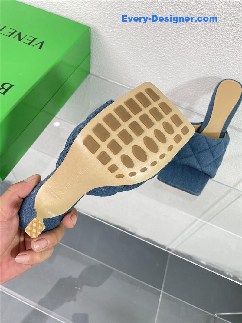 Bottega Veneta new wash denim deep mouth slippers