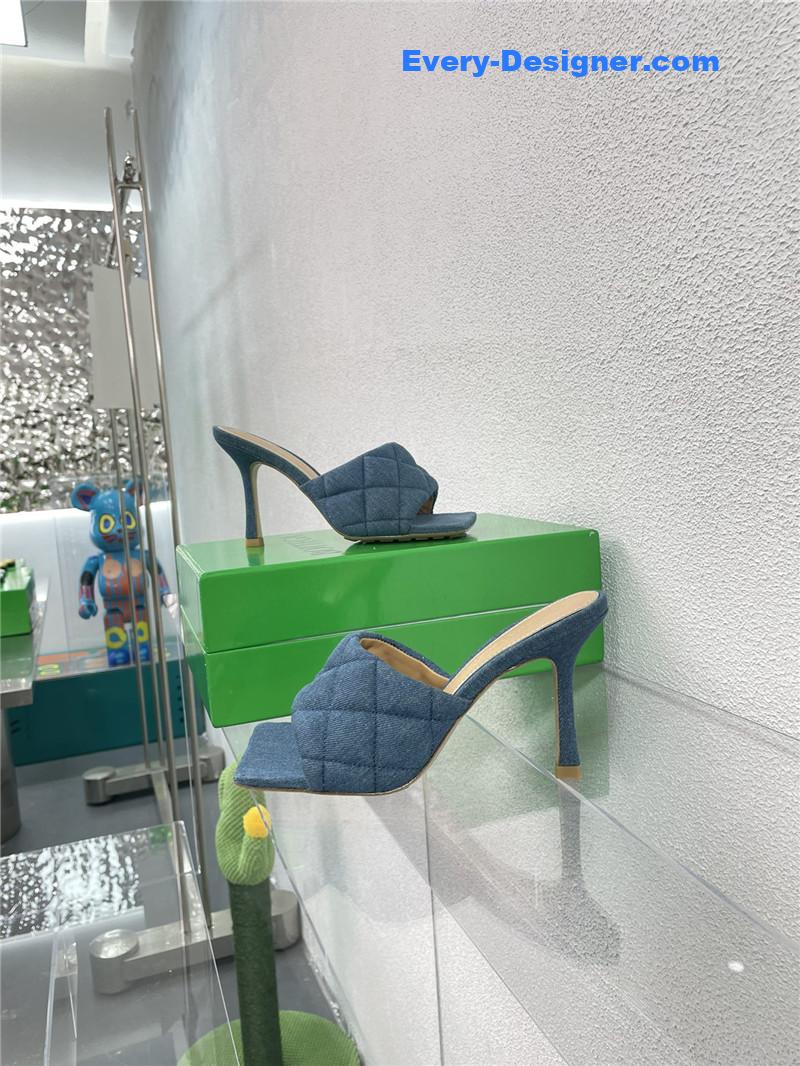 Bottega Veneta new wash denim deep mouth slippers