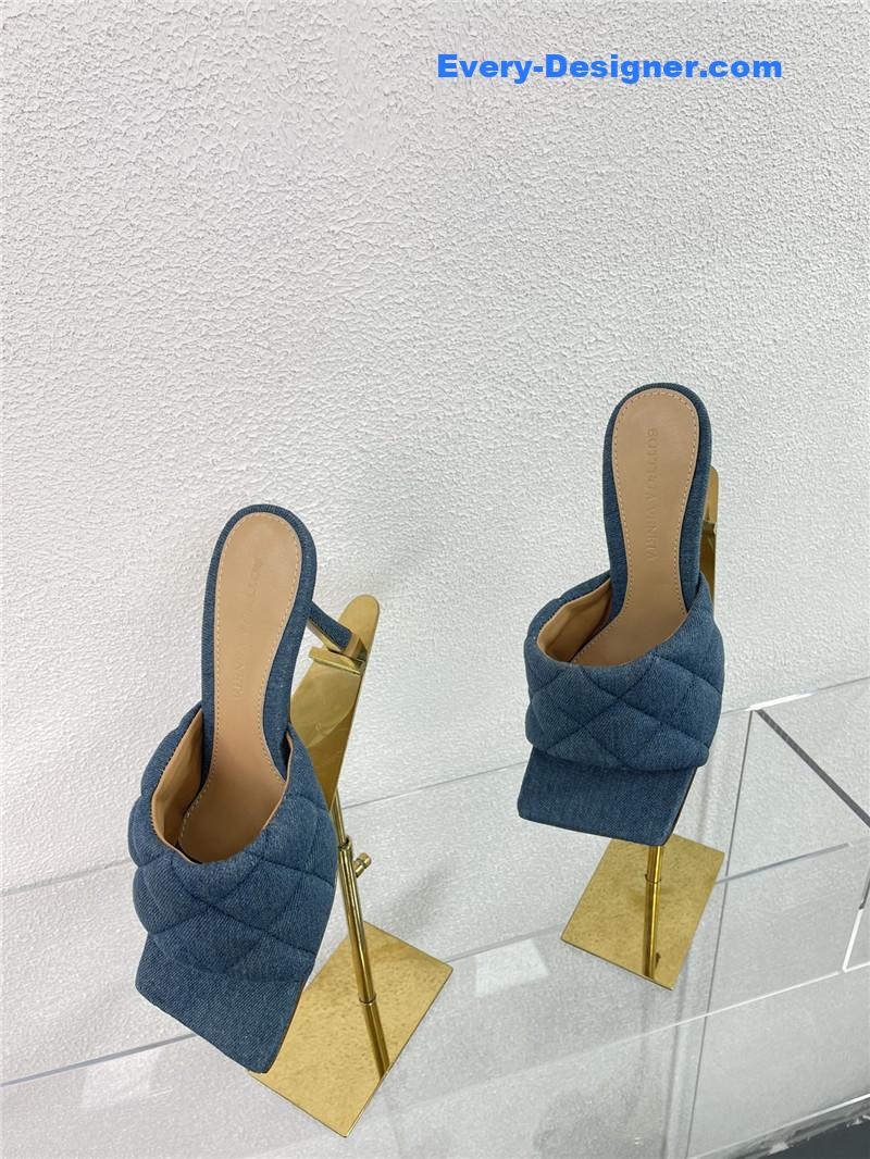 Bottega Veneta new wash denim deep mouth slippers