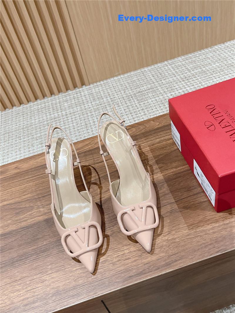 Va1e*ntin0 v buckle kitten heel sandals