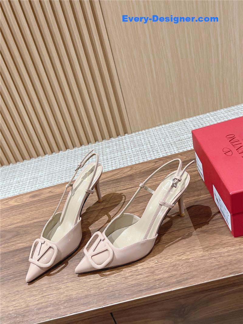 valentino V buckle kitten heel sandals