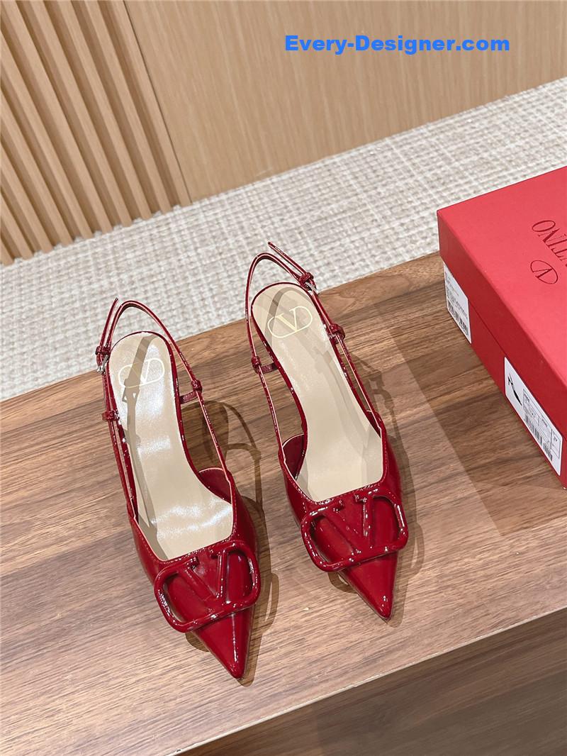 valentino V buckle kitten heel sandals