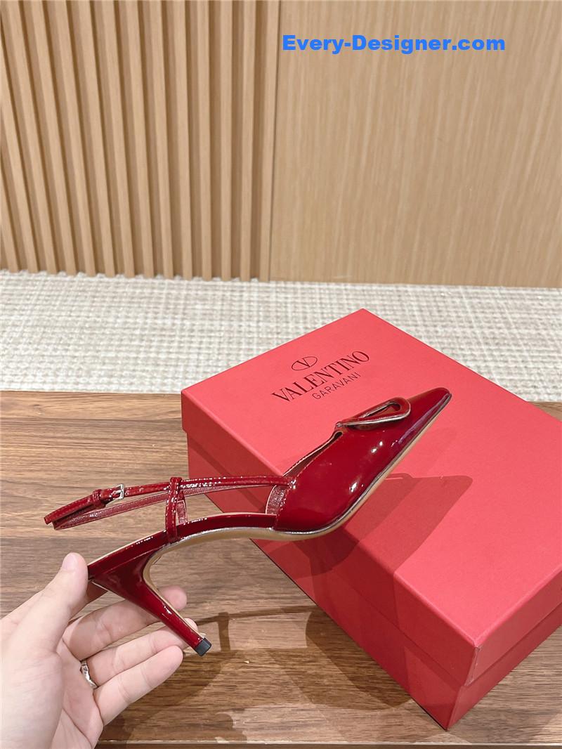 valentino V buckle kitten heel sandals