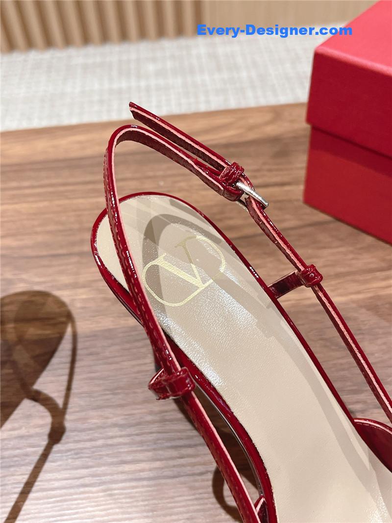 valentino V buckle kitten heel sandals