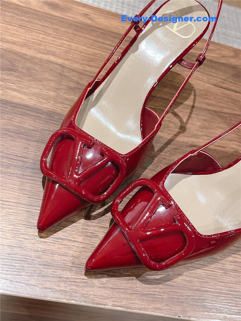 valentino V buckle kitten heel sandals
