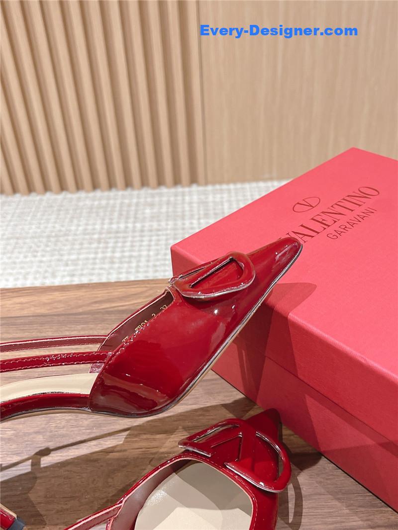 valentino V buckle kitten heel sandals