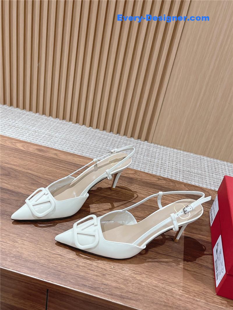 valentino V buckle kitten heel sandals
