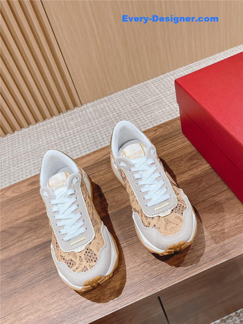 valentino brand new LOGO letter lace sneakers