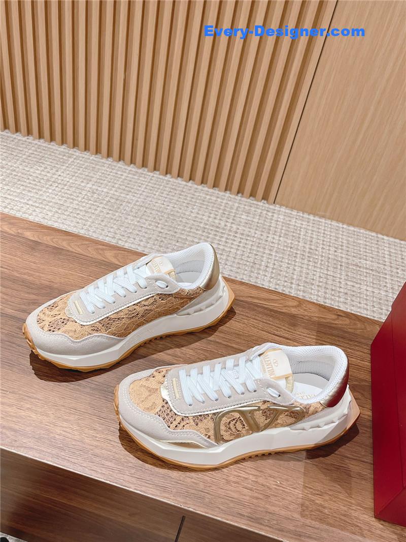 valentino brand new LOGO letter lace sneakers