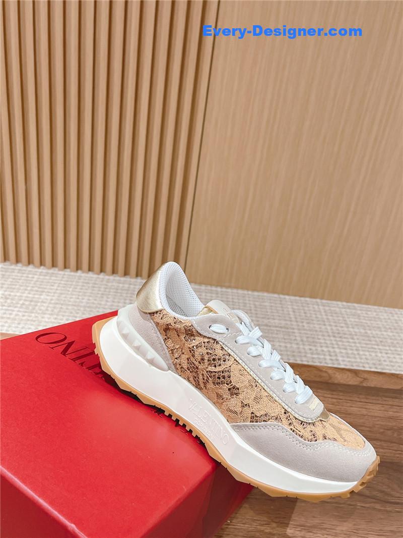 valentino brand new LOGO letter lace sneakers