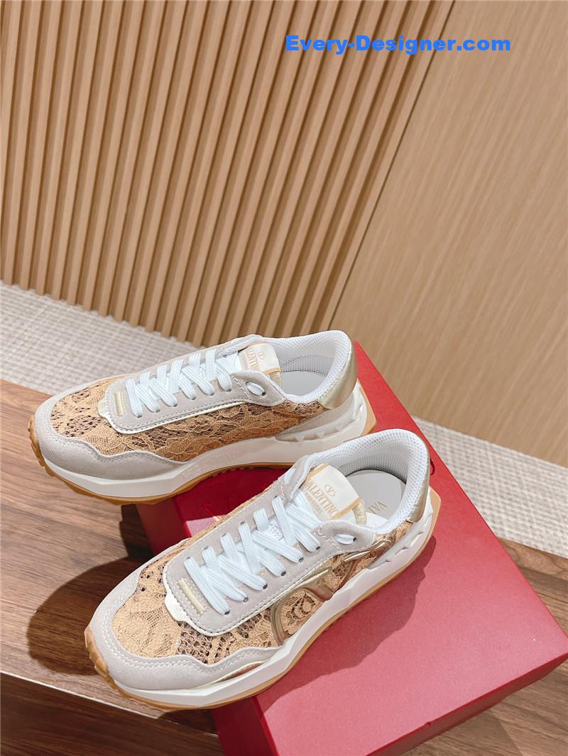 valentino brand new LOGO letter lace sneakers