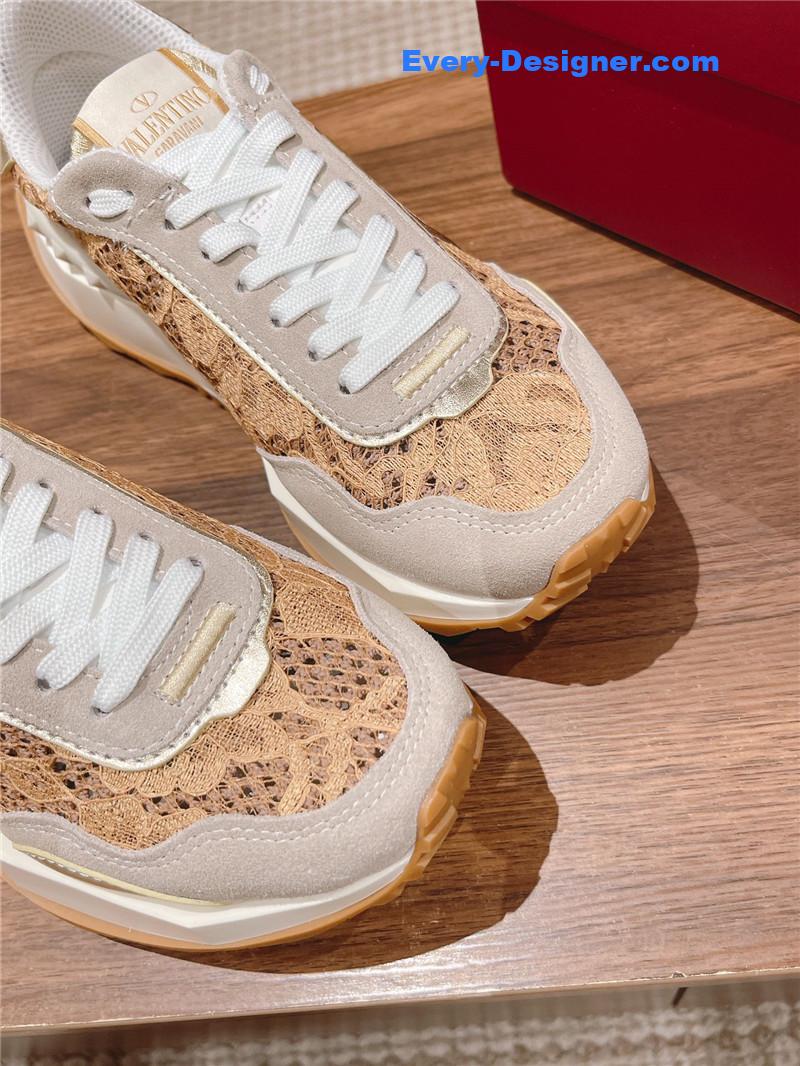 valentino brand new LOGO letter lace sneakers