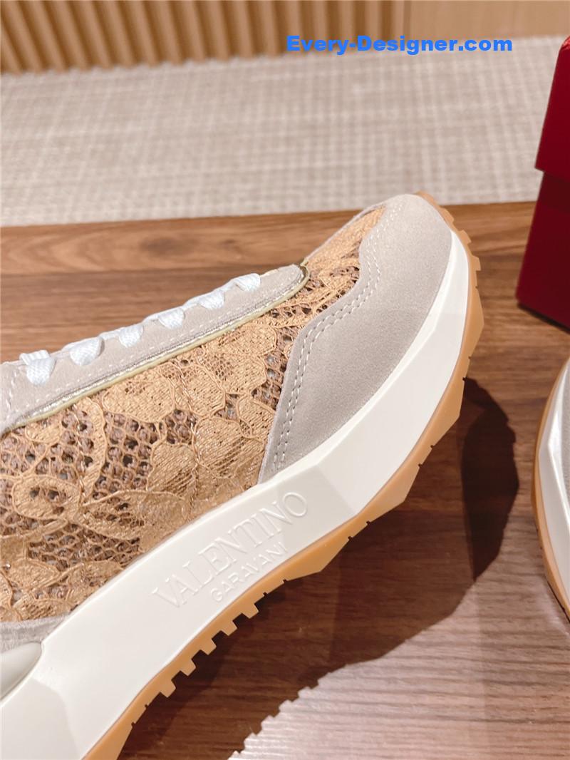 valentino brand new LOGO letter lace sneakers