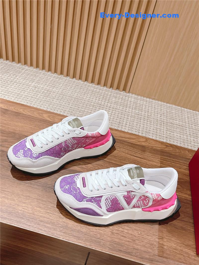 valentino brand new LOGO letter lace sneakers