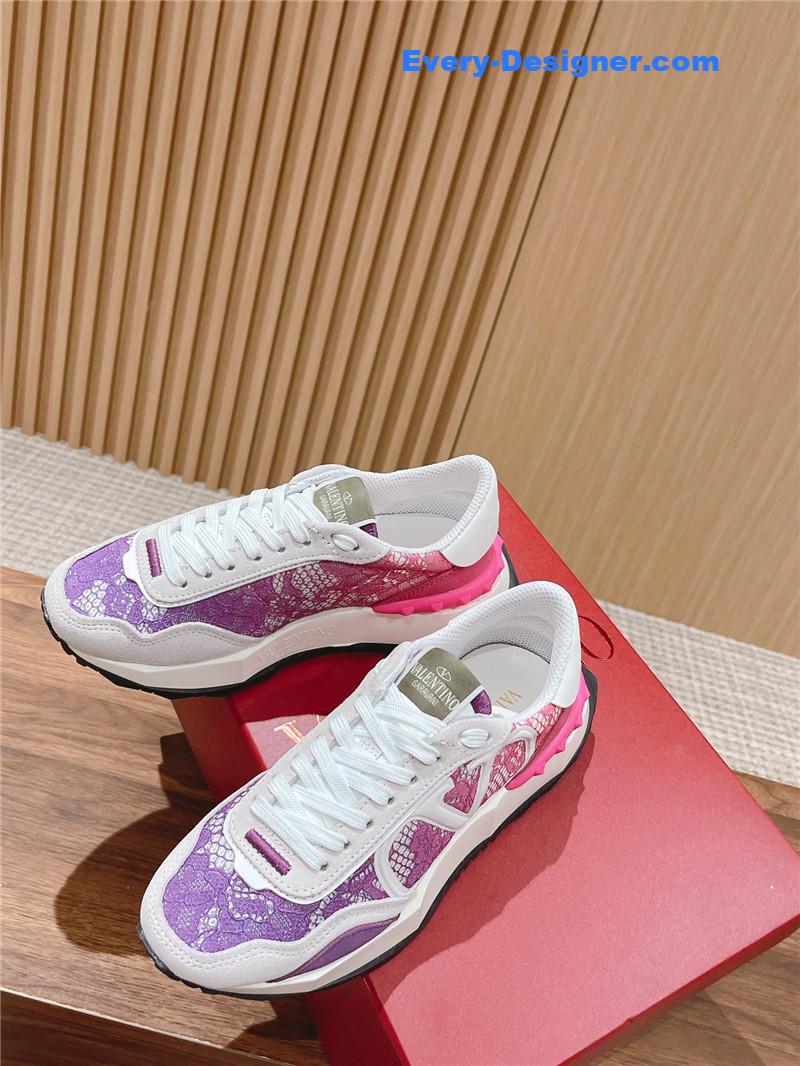 Va1e*ntin0 brand new logo letter lace sneakers