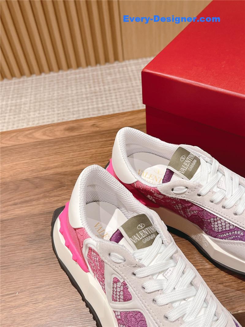 Va1e*ntin0 brand new logo letter lace sneakers