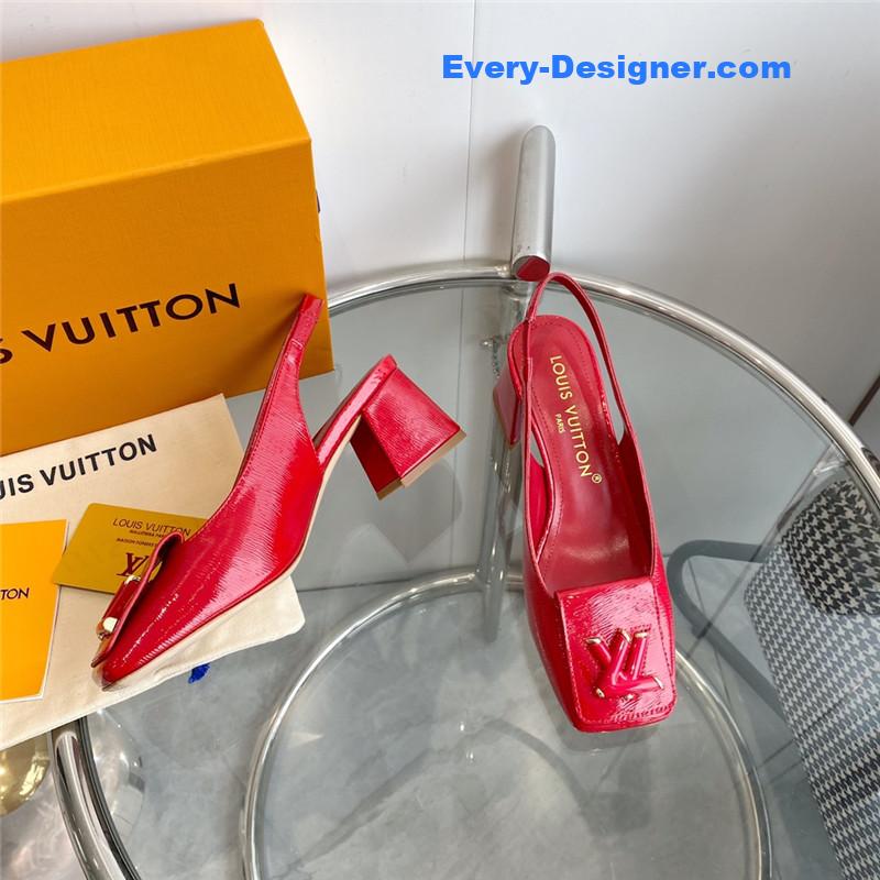 l0vis Vvtt0n red patent leather shake slingback heels