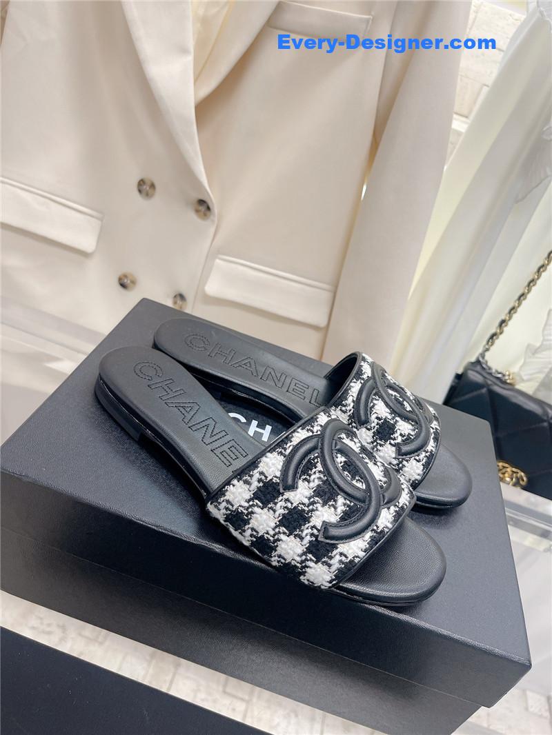 CC pure handmade lozenge car line slippers