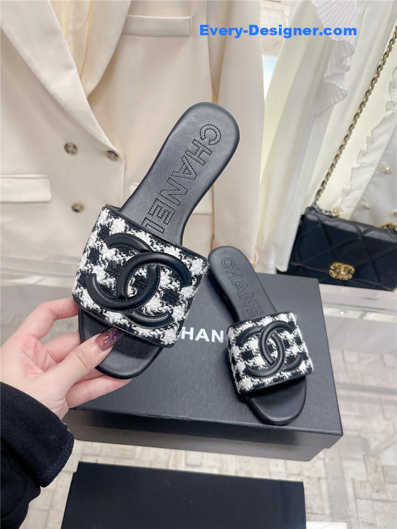 CC pure handmade lozenge car line slippers