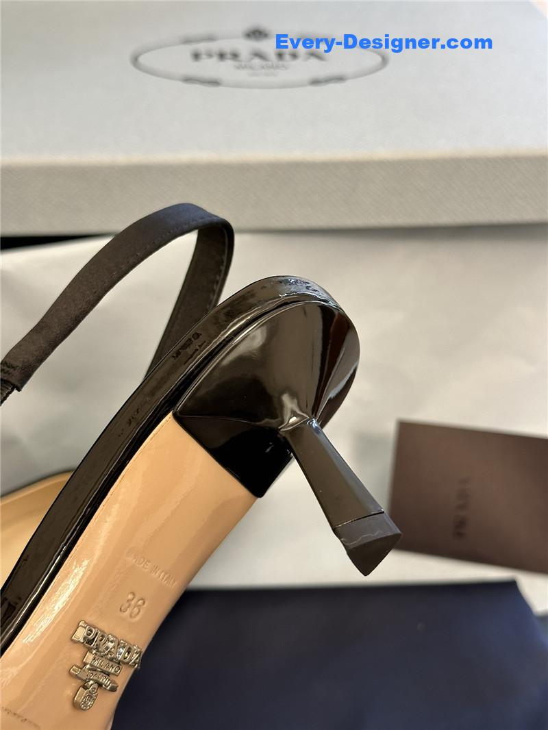 prada paneled satin bow pumps