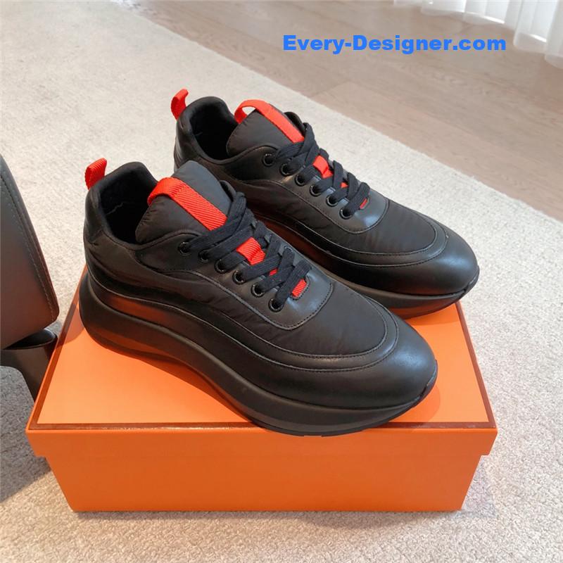 Hermes Black Orange Bouncing Sneakers