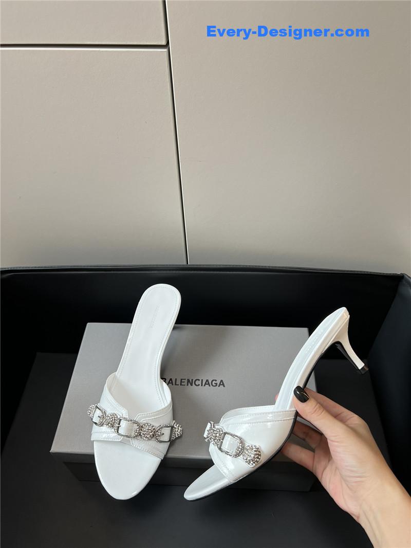 Balenciaga Silver Stud Buckle Spice Slippers