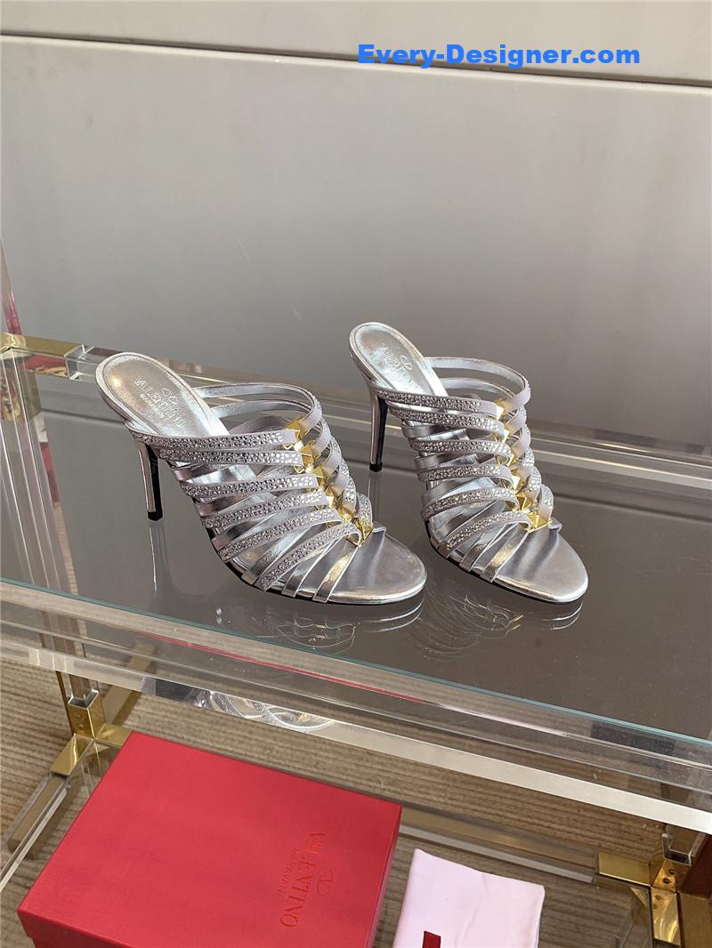 valentino summer new high heel slippers