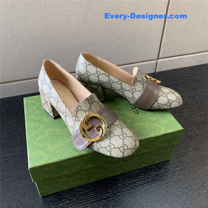 Gucci retro fashion round interlocking double G logo shoes