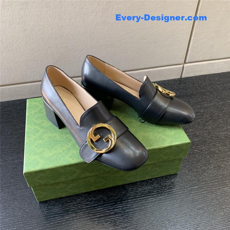 Gucci retro fashion round interlocking double G logo shoes