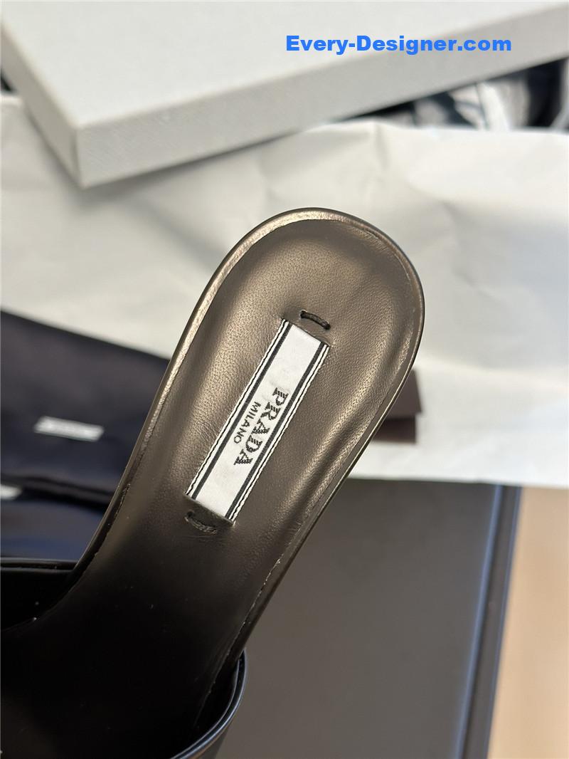 Pra*a satin floral high heel slides