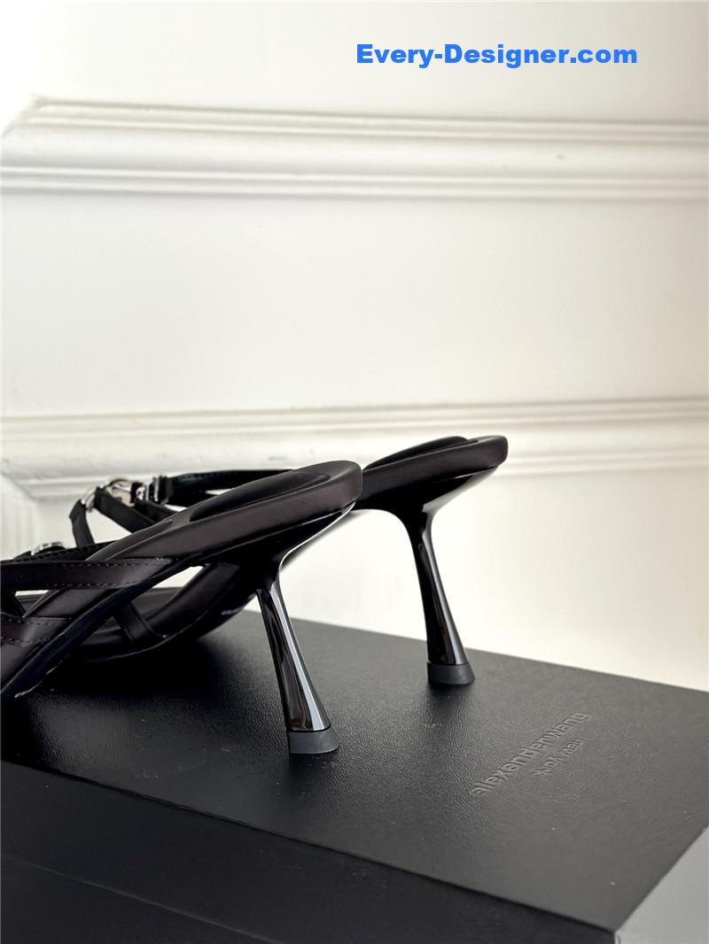 alexander wang rhinestone letter high heel slippers