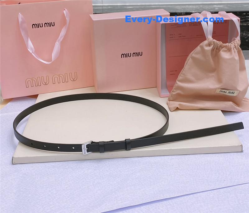 miumiu metal perforated micro-logo leather belt