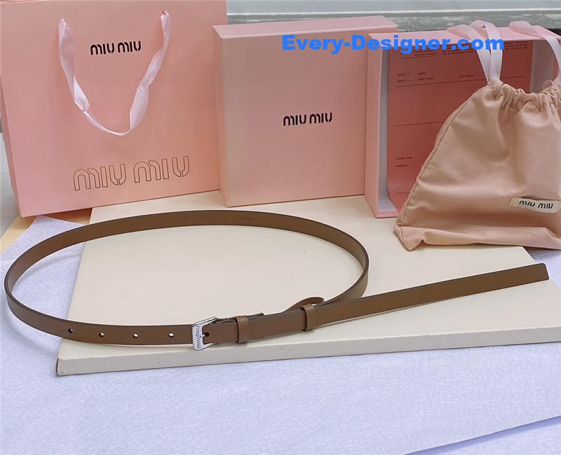 miumiu metal perforated micro-logo leather belt