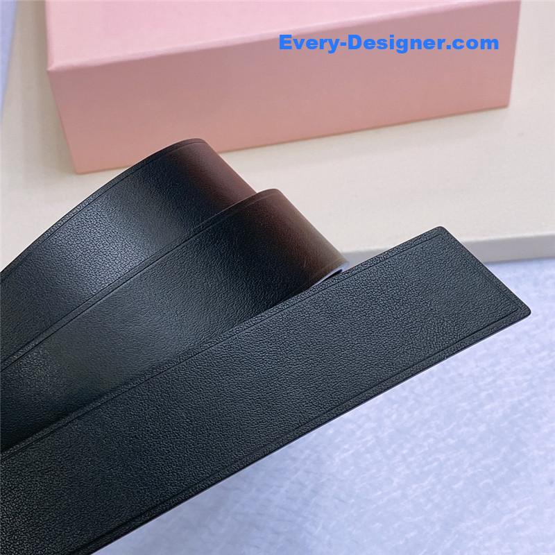 M1um1u metal perforated micro-logo leather belt