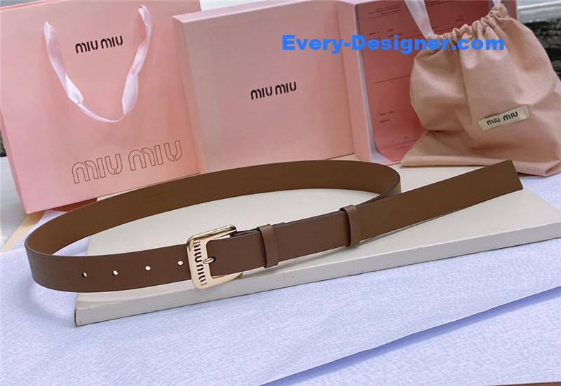 M1um1u metal perforated micro-logo leather belt