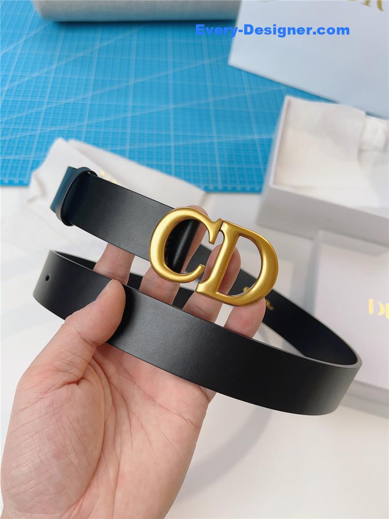 dior width 3.0cm black calfskin belt