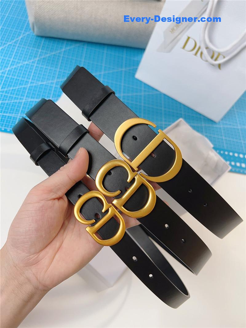 dior width 3.0cm black calfskin belt