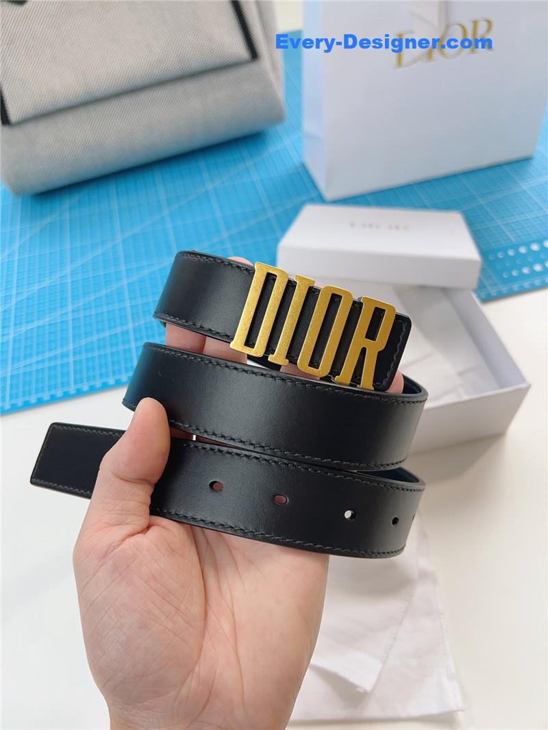 dior Diorquake black calfskin leather belt