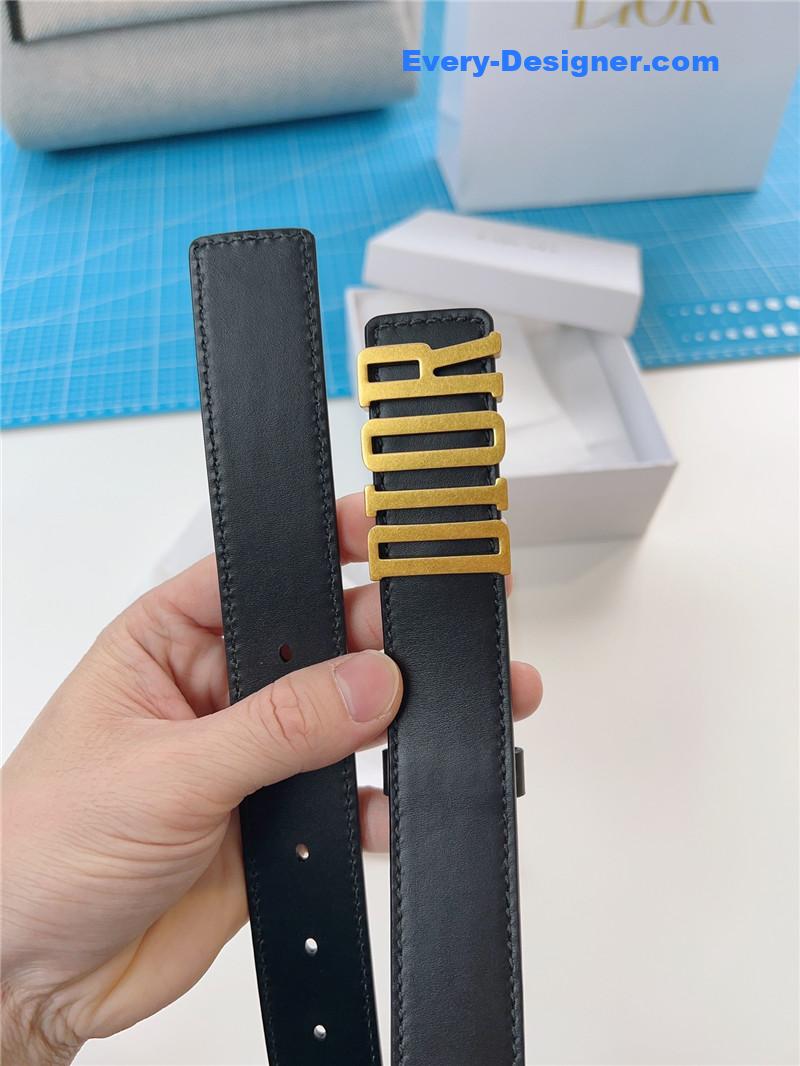 dior Diorquake black calfskin leather belt