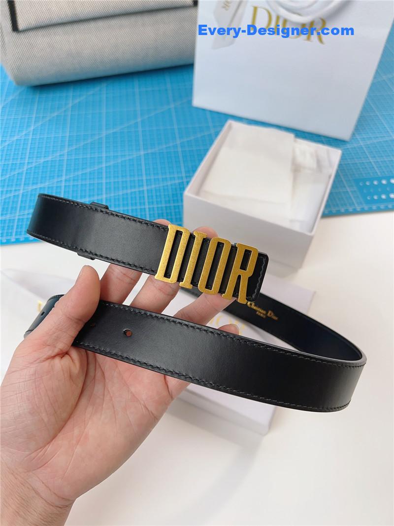 dior Diorquake black calfskin leather belt
