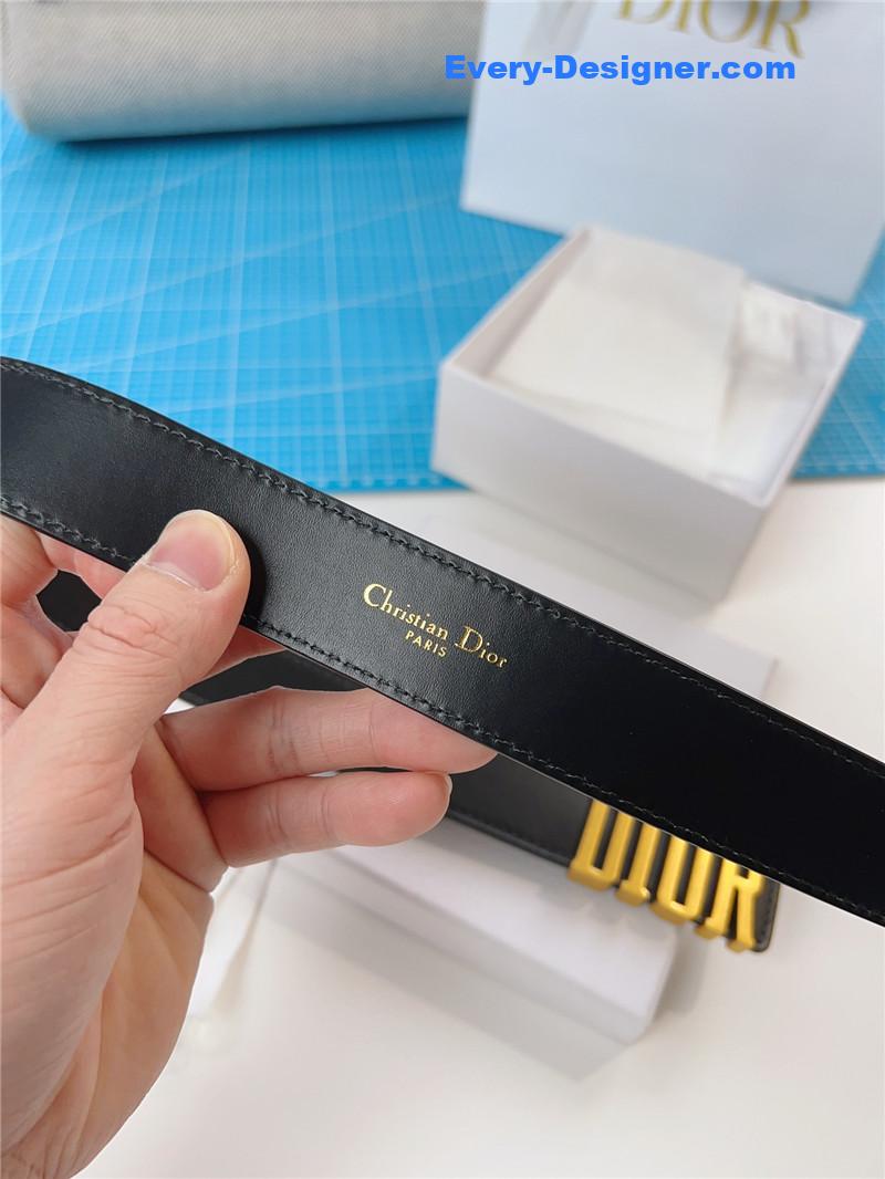 dior Diorquake black calfskin leather belt