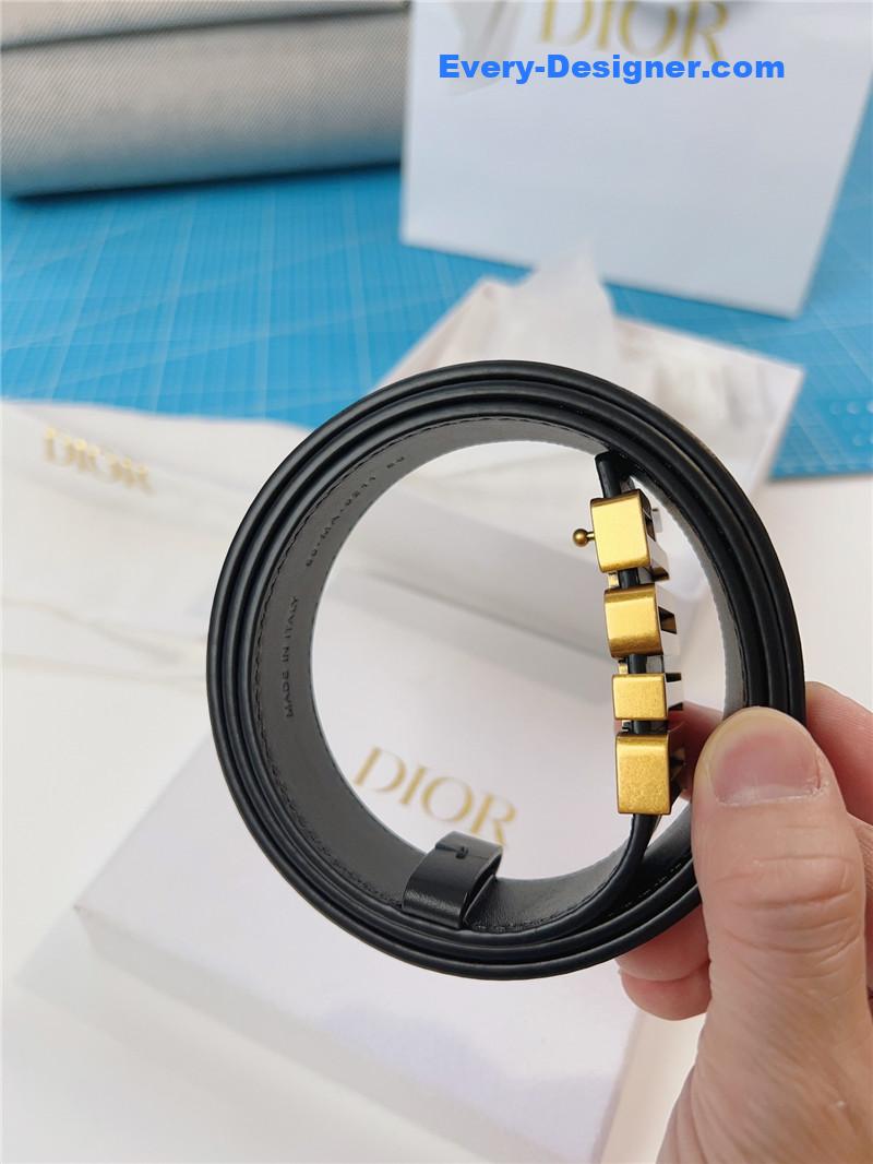 dior Diorquake black calfskin leather belt