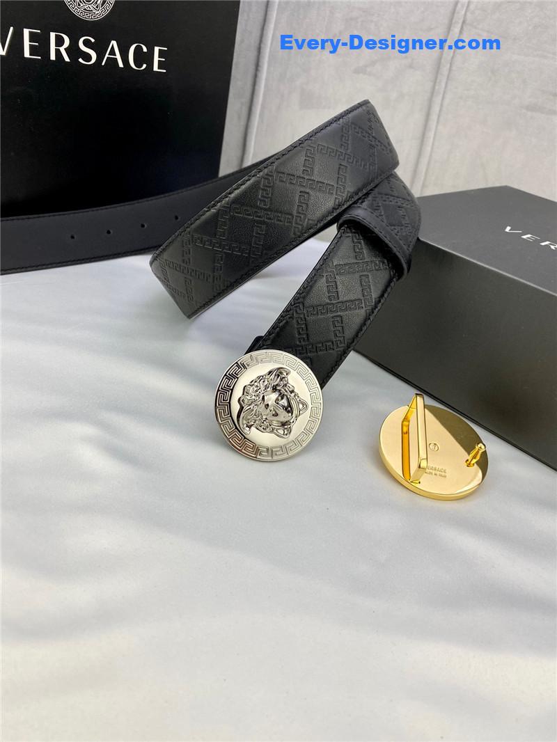 Versace belt in classic greek leather