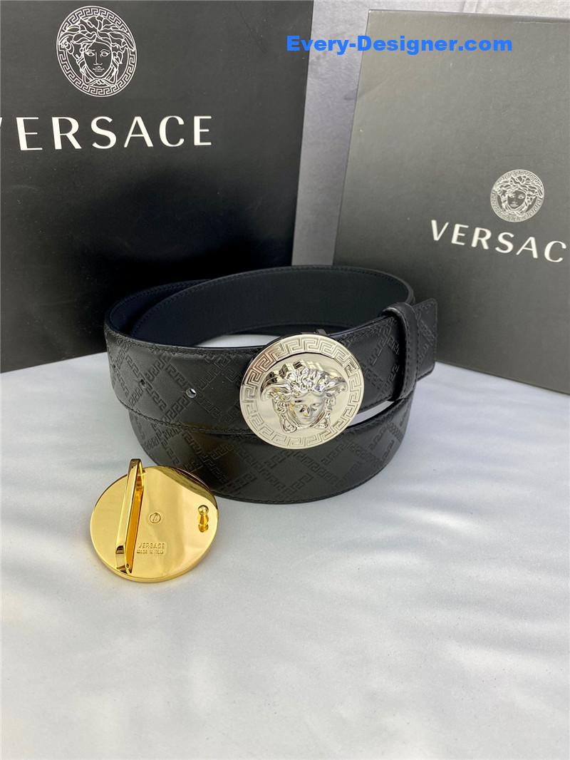 Versace belt in classic greek leather